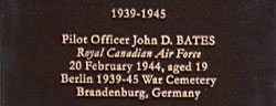 Chelsea Cenotaph Pilot Officer John Donald Bates