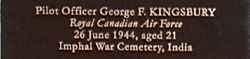 Chelsea Cenotaph Pilot Officer George Frazer Kingsbury